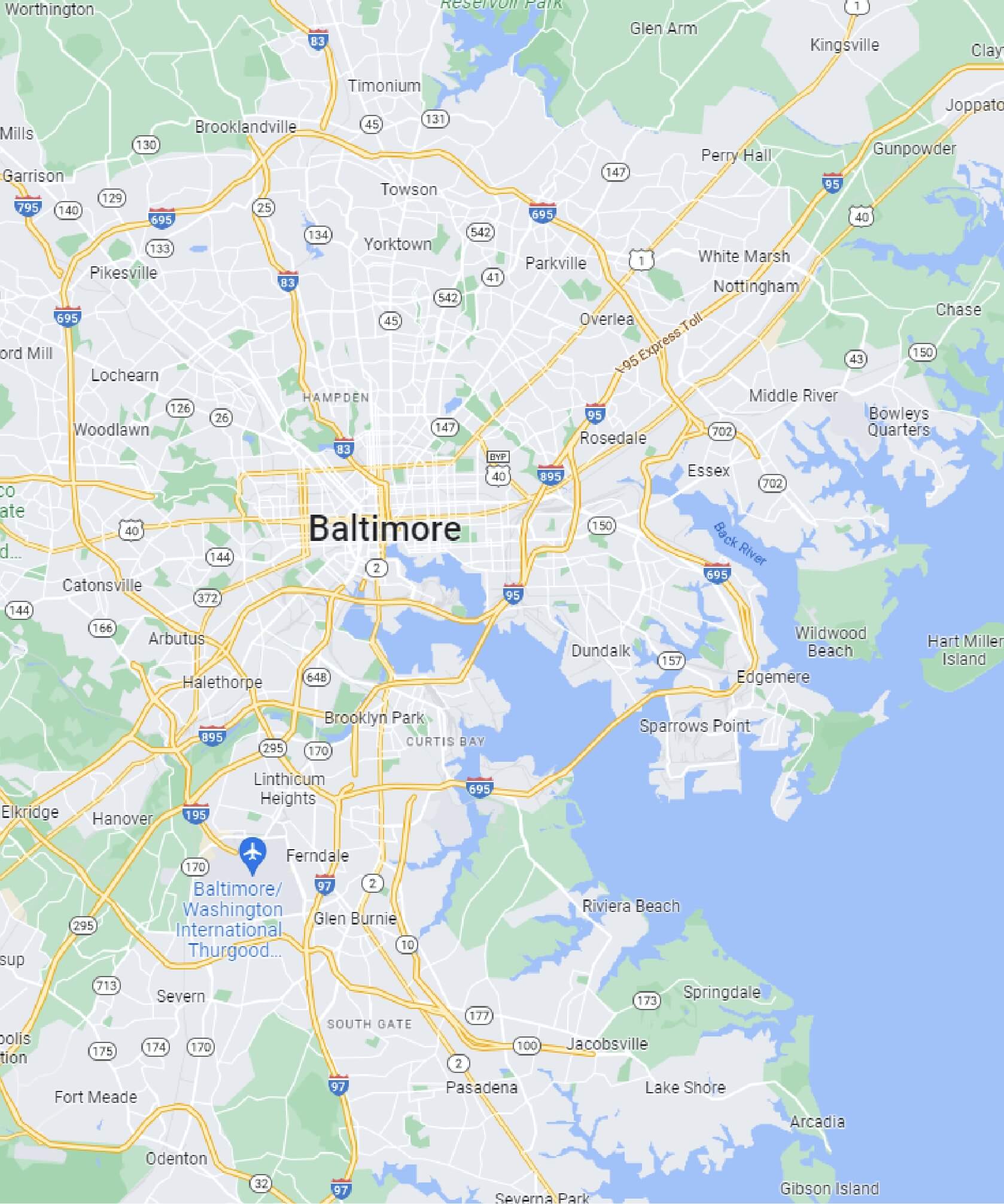 Map of Baltimore